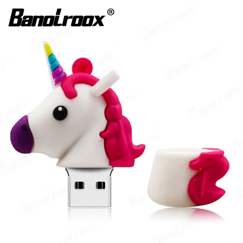 Флэш накопитель с реальной емкостью usb 64 ГБ 32 Милая Конская Флэшка мультяшный