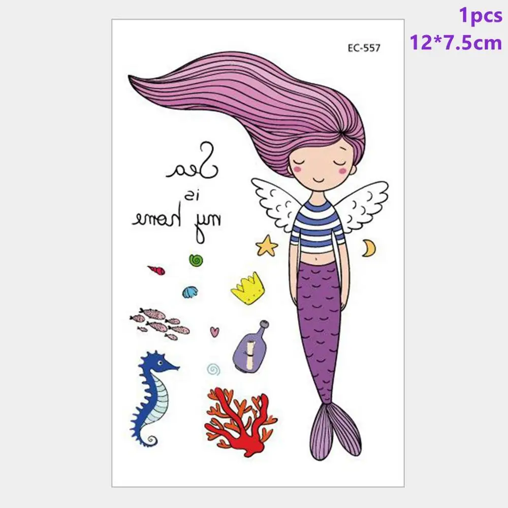 Mermaid Stickers 1 Taoup 1 шт. градиентный цвет блестки маленький брелок с хвостом русалки День Рождения Декор для девочек Дети Русалка тема украшения - Цвет: Mermaid Stickers 1