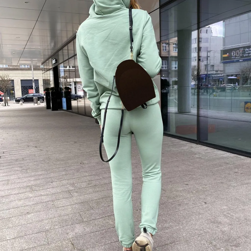 Джоггеры женская спортивная одежда Однотонный свитер с капюшоном для отдыха