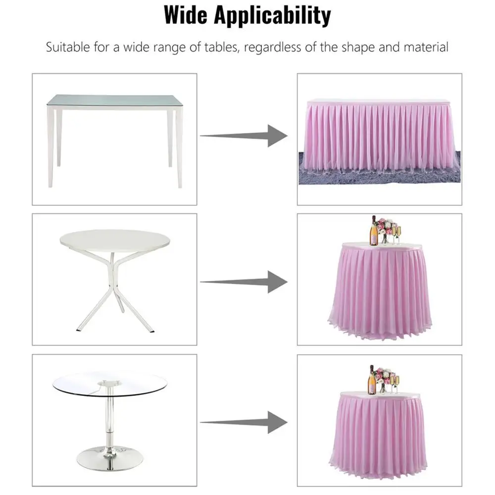 Красочная настольная юбка пачка Тюль скатерть для вечерние свадьбы праздник