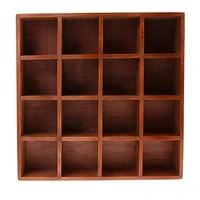 wooden wall shelf 16 cubes storage cabinet wall mount space save for books cds toys ornament miniatures books photos holder