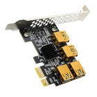 Переходник TISHRIC PCIE 1 на 4, USB 3,0, усилитель, концентратор PCI Express X16, адаптер с переходником 009S009S Plus для майнинга BTC PCIE