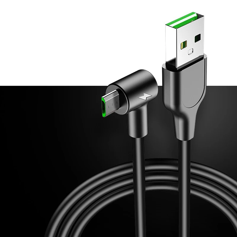 Кабель Micro USB с углом поворота 90 градусов 1 м 2 шнур 3 А кабель для быстрой зарядки и