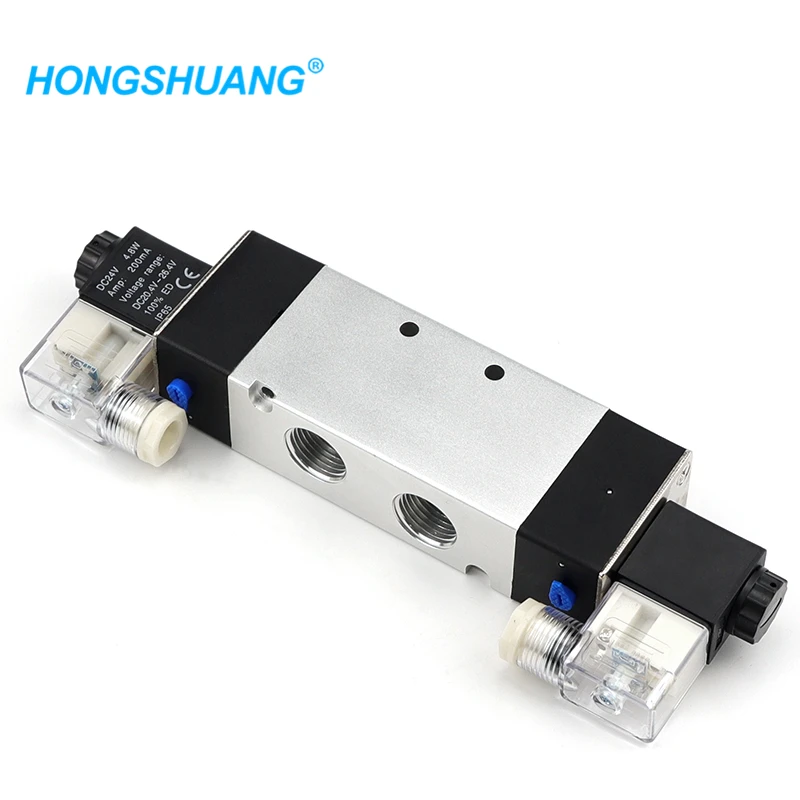 

4V420-15 Pneumatic Flow Adjust Solenoid Valve 5 Way 2 Position Electric Magnetic Valve DC24V DC12V AC36V AC110/220V