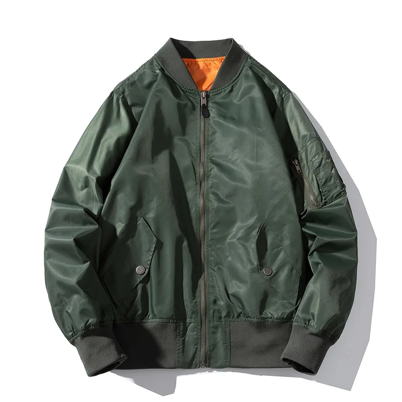 Classic Women's bomber jacket Autumn 2021 Fashion Solid Army Green Warm Zipper Pockets Winter Cotton Coat Casual Female Jacket