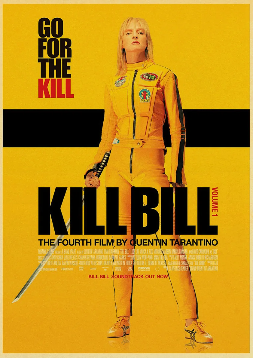 Квентин Тарантино фильм Kill Bill/Django Unchained/резервуар собака фильм плакаты крафт-бумага домашний кинотеатр Настенный декор плакат - Цвет: E163