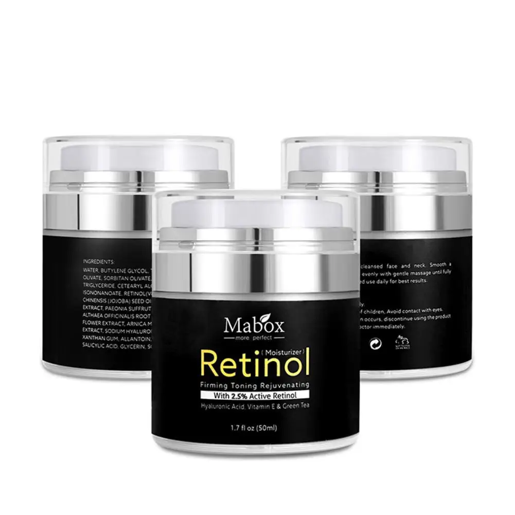 

50ml 2.5% Active Retinol Moisturizer Face Cream Hyaluronic Acid Antiaging Remove Vitamin E Collagen Whitening Cream