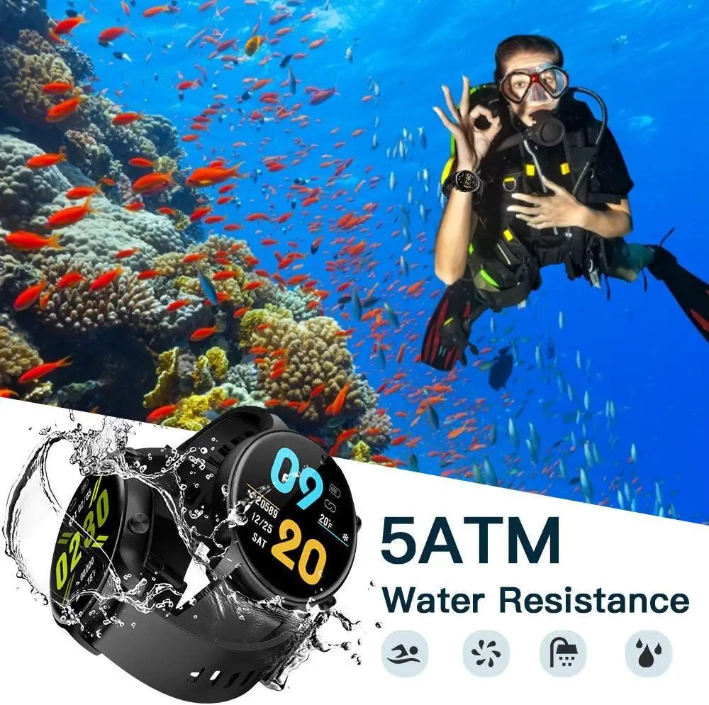 

Smart Watch Support Wireless Charging Bluetooth Fitness Tracker with Heart Rate Monitor Waterproof Smartwatch for Android IOS