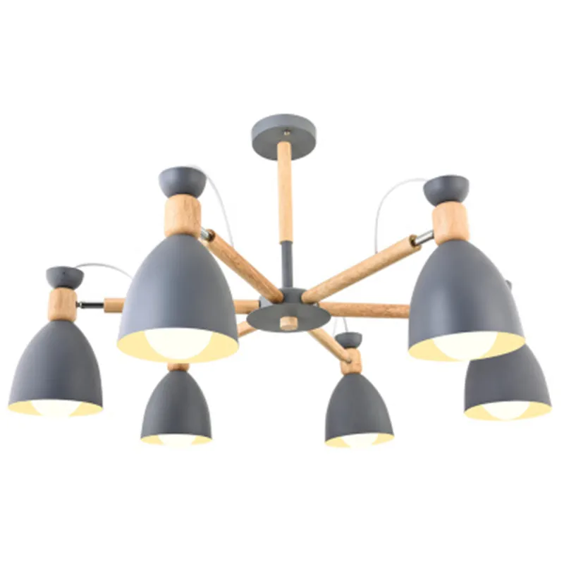 Скандинавская Современная Минималистичная люстра из массива дерева E27 220 В