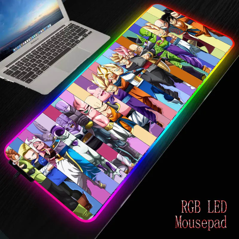 Большой игровой RGB коврик для мыши MRGBEST с аниме Goku светодиодный компьютерный