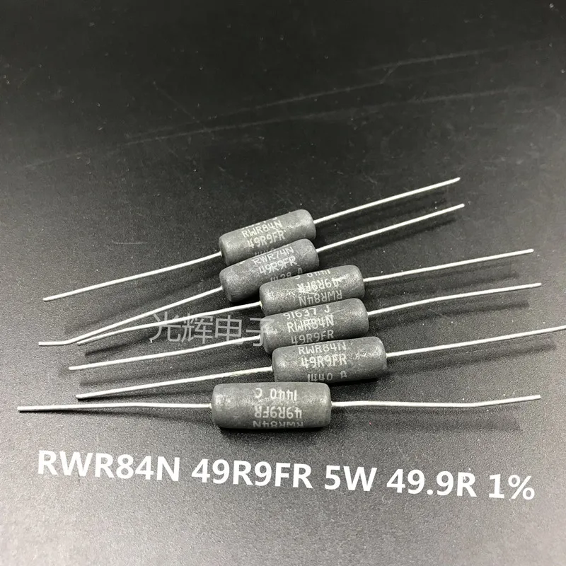 

Original new 100% RWR84N 49.9R 49R9FR 1% 5W 22*7MM black precision non inductive wirewound resistor replaces 50R (Inductor)