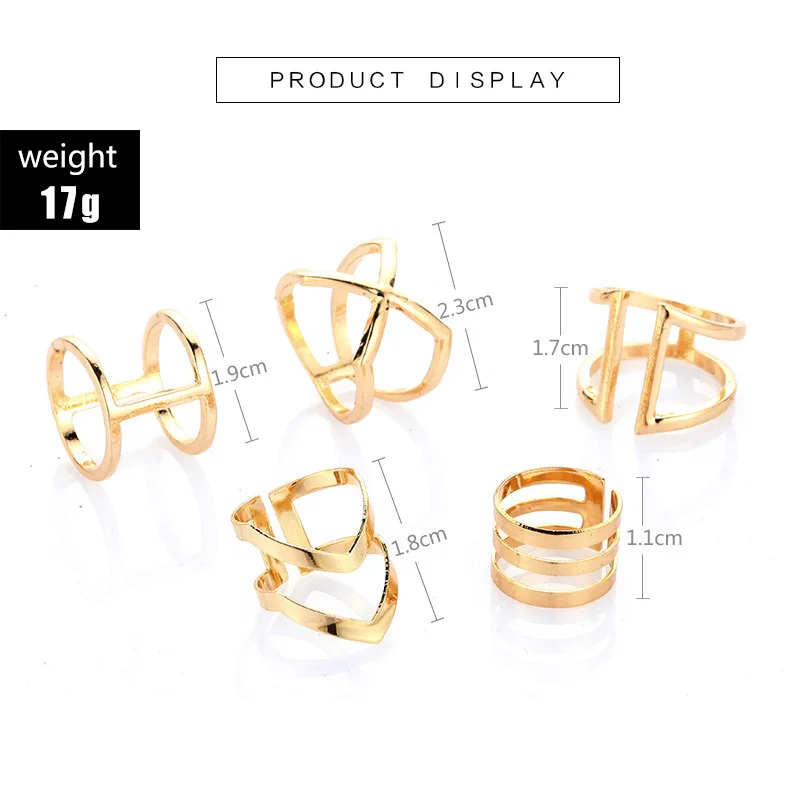 5 шт./компл. кольцо с геометрическим узором классический цвет v-образный вырез