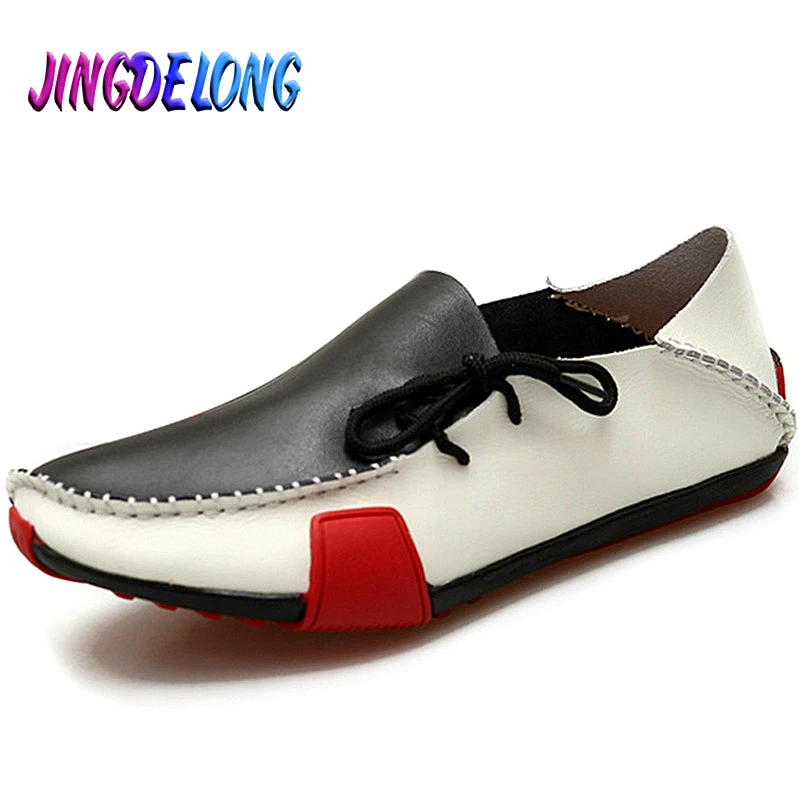 Туфли мужские кожаные дышащие на шнуровке повседневные Мокасины модная