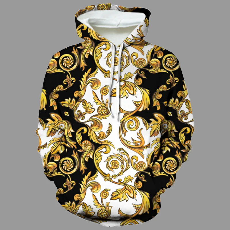 

Ethnic Style Print Men's Hoodies Autumn Pullover Sweatshirt Fashion Hooded Jacket Streetwear Loose Outerwear Plus Size Coat 6XL