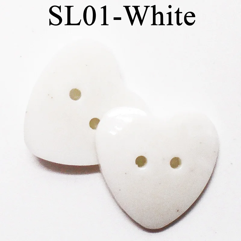 SL01-white ZIEENE 5 шт.-50 шт Смешанные 12 Цветов, украшенная большим сердечком; Пластик кнопки 25X25 мм Diy Швейные Скрапбукинг для детей ручной работы с 2 отверстиями - Цвет: SL01-white