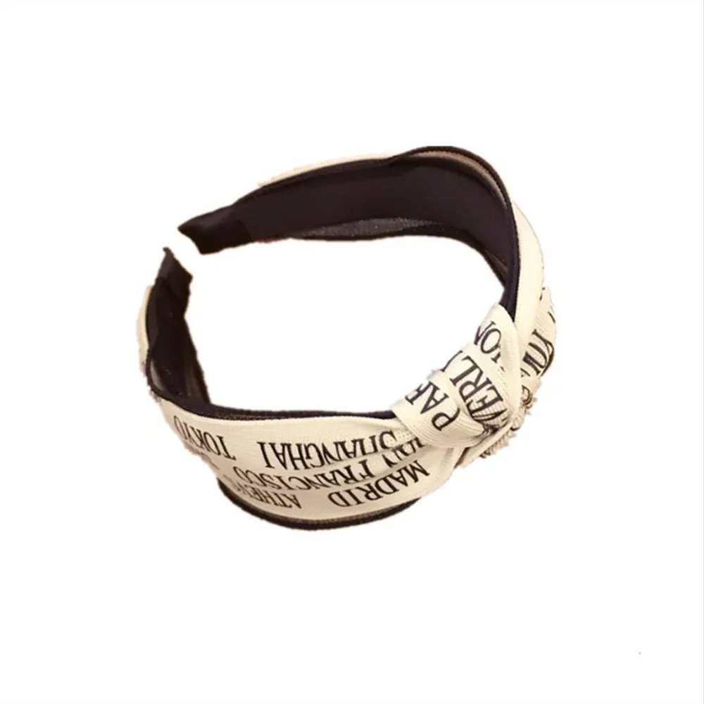 Модные аксессуары для волос в Корейском стиле лента с буквенным котом шелковая