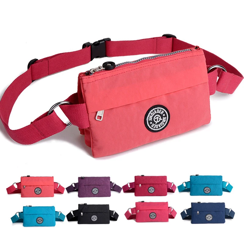 

50PCS / LOT Nylon Waist Packs Belt Shoulder Bag High Quality Portable Men Women Waist Bags Travel Pocket