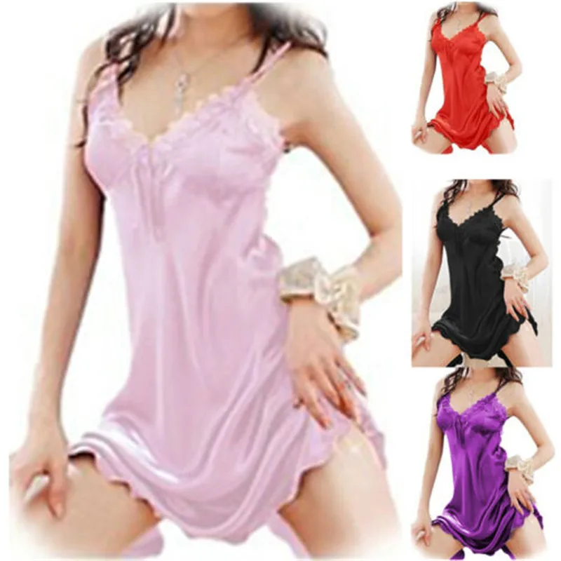 

Sexy Lingerie Sleepwear Women Ladies Lace Babydoll G-string Underwear Night Dress Ladies' Satin Lace Robe Lingerie Nightdress