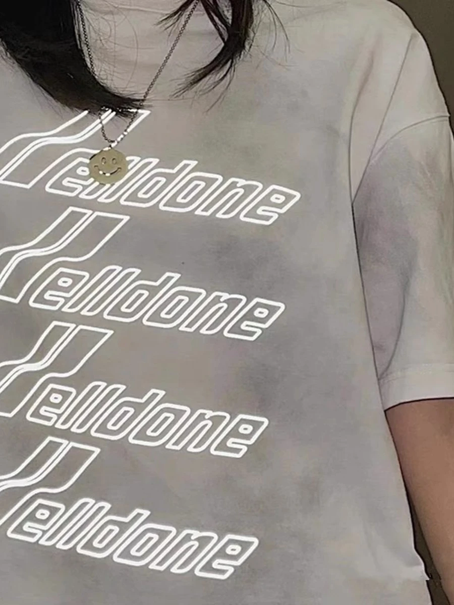 

2021 Summer Men's and Women's Fashion Trend High-quality Loose Round Neck Cotton Printed Letters Small Fragrance Short Sleeves