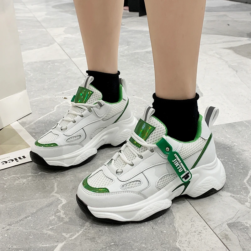 2020 весенние женские кроссовки на платформе дизайнерская повседневная обувь из