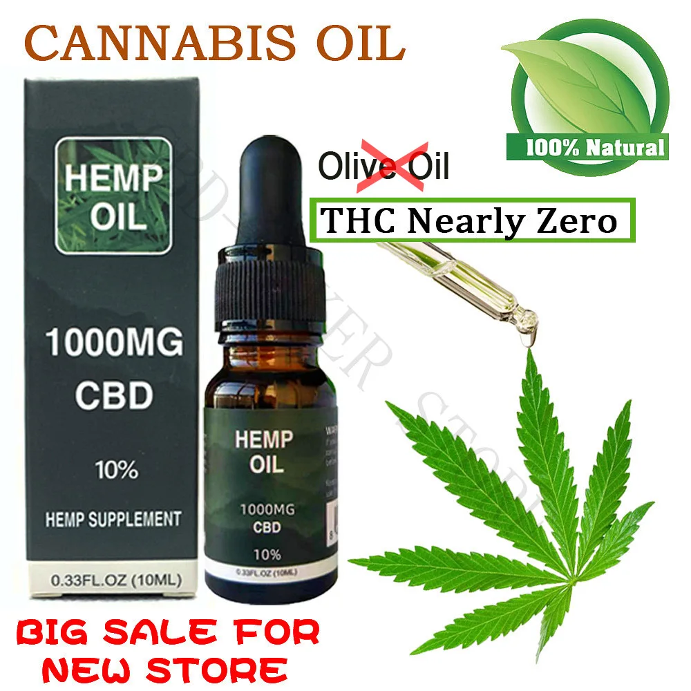 Конопляное масло CBD золотистого цвета высокой степени очистки 10 мл 1000 мг