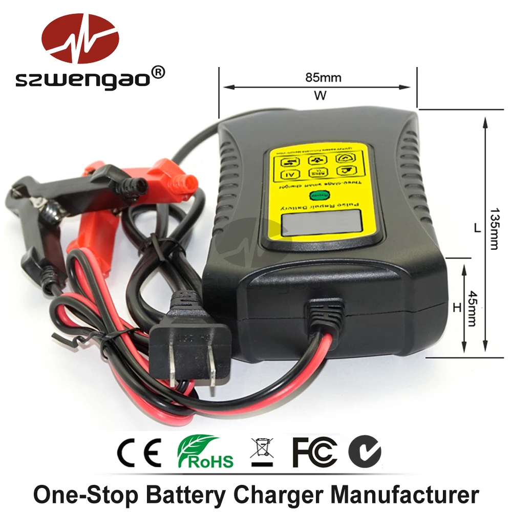 12 V/24 V смарт Пульс Ремонт Зарядное устройство ЖК-дисплей Дисплей мотоцикл автомобили Батарея Зарядное устройство 12V 4A AGM гель свинцово-кислотный Батарея Зарядное устройство