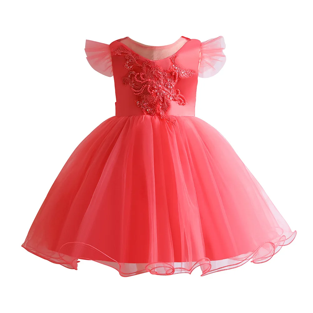 

The new children's year-old washing dress girl princess poncho skirt flower children's dress baby 100-day dress
