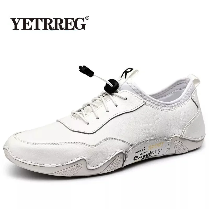 

New Men's Genuine Leather Casual Shoes Fashion Comfortable Loafers Breathable Non-Slip Men's Shoes Outdoor Flats Driving Shoes