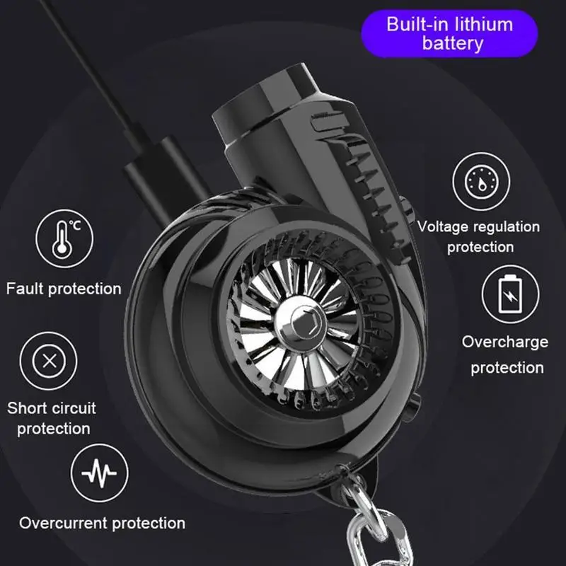 

Fashion USB Rechargeable Turbo Shape Mini Keychain Decorations Flashlight For Car Sound with M6V3