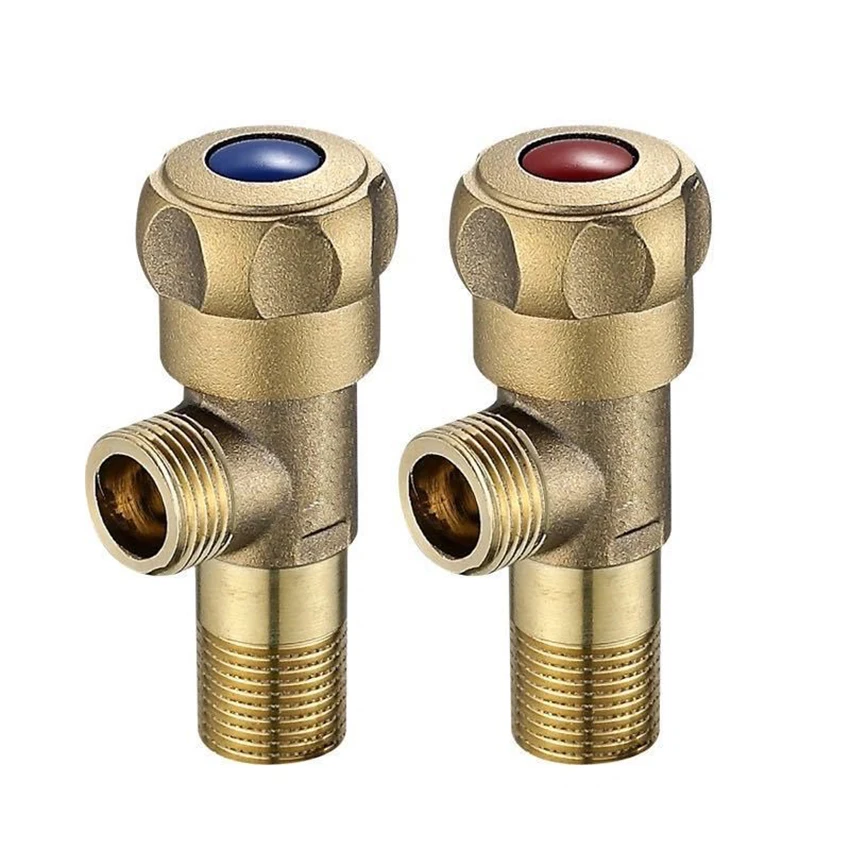 

Brass Angle Stop Valve Shut Off Valve G1/2 Hot / Cold Water Switch Valve for Water Sink Bathroom Toilet Kitchen Shower Plumbing