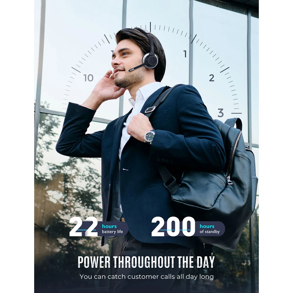 mpow hc5 bluetooth headset with usb adapter bluetooth 5 0 wireless headphones with noise cancelling mic for business skype pc free global shipping