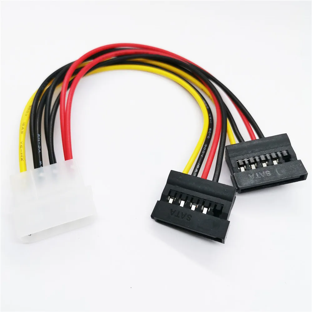 Компьютерный кабель 4/15 Pin IDE разветвитель питания 1 штекер на 2 гнезда IDE/SATA Y