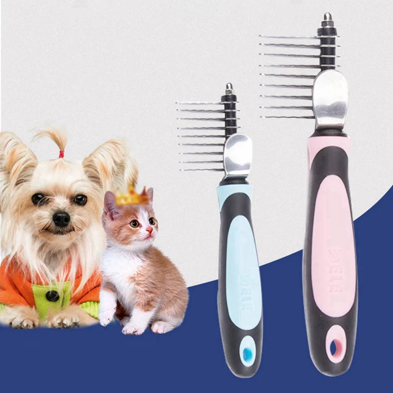 

Pet Comb Stainless Steel Pets Dog Cat Grooming Combs Knot Hair Shedding Remove Grooming Rake Comb For Hair Cleaning Hot