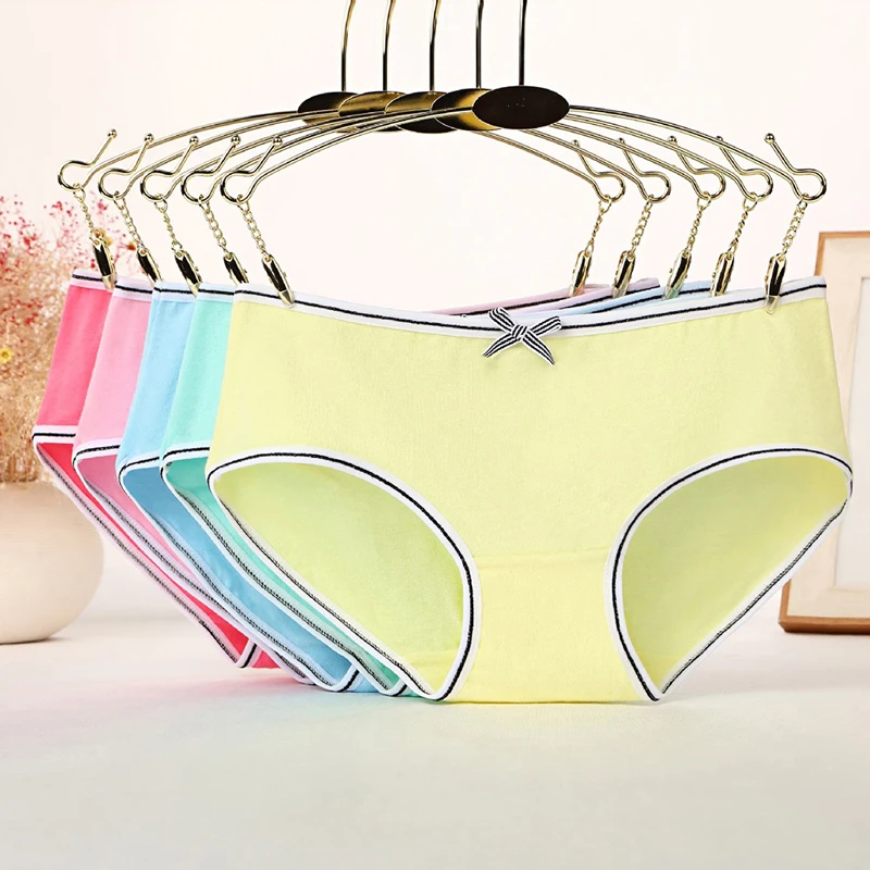 1 шт. женские мягкие хлопковые эластичные бикини трусики с милым бантом дышащие