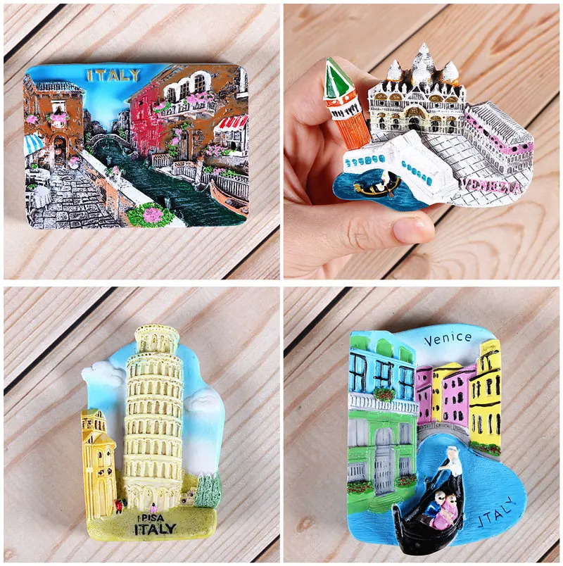 Magnetic refrigerator magnets Italy Switzerland Chile Austria European countries Tourist attractions souvenir Home decoration