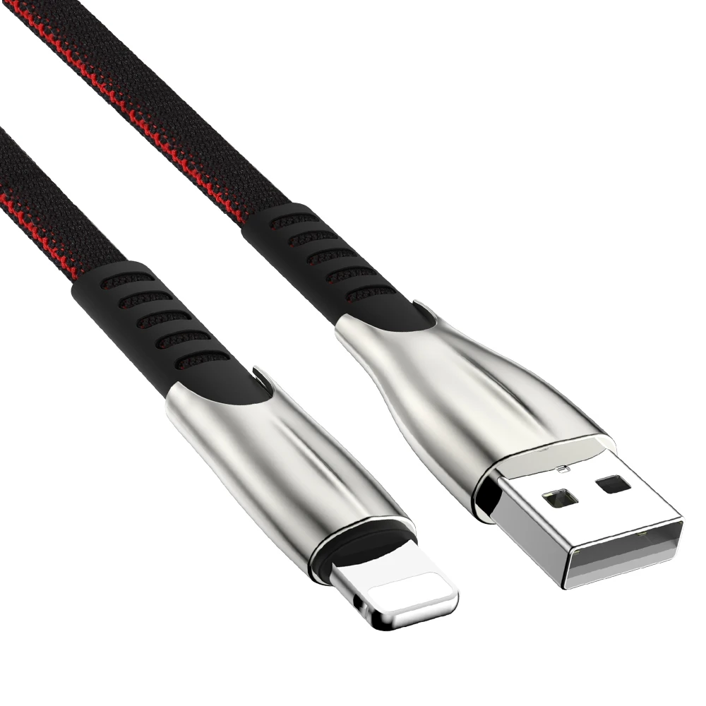 USB кабель для iPhone Xs Max XR X 8 7 6 s 6s Plus 5S SE iPad Mini Быстрая зарядка Шнур для зарядного устройства мобильного телефона - Цвет: Черный