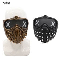 hot fashion cool watch dogs 2 punk style half mask pvc latex halloween carnival dress up props adult masquerade cosplay mask