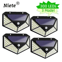 300 led solar led light outdoor waterproof garden ip65 motion sensor emergency bulbs abs solar lamps decoration for ground fence