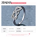 ZDADAN 925 Sterling Silver Charm Zircon Ring For Women Wedding Engagement Finger Rings Jewelry Gift