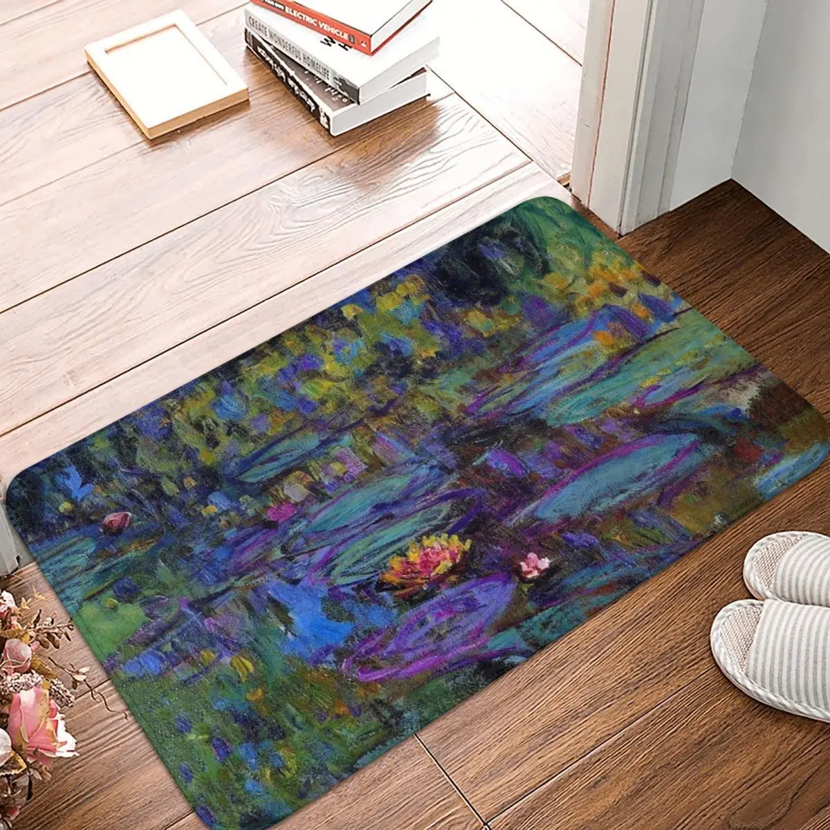 

Monet Water Lilies Doormat Carpet Mat Rug Polyester PVC Non-Slip Floor Decor Bath Bathroom Kitchen Living Room 40x60