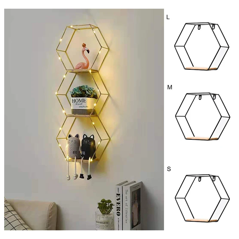 Настенная полка плавающие полки настенный шестигранный - Цена: 275.51