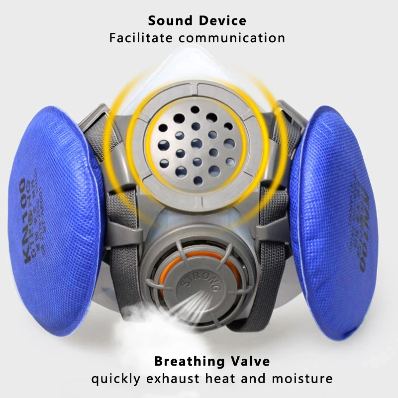 Маска для сна респиратор защита от пыли и газа полулицевая промышленная маска с