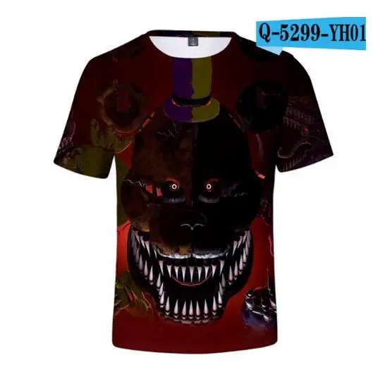 color at picture Новая футболка с 3D принтом «пять ночей с героями мультфильмов» Детская футболка с короткими рукавами для мальчиков и девочек топы, футболка с рисунком из аниме детская одежда - Цвет: color at picture