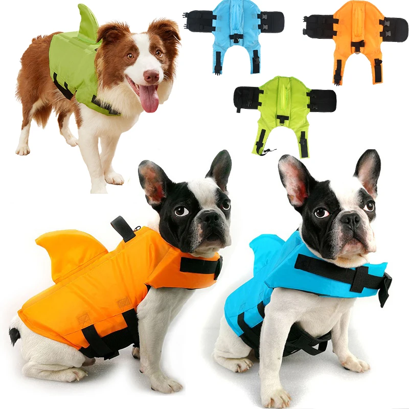 

Dog Life Vest Summer Shark Pet Life Jacket Dog Clothes Dogs Swimwear Pets Dog Safety Swimsuit For Swimming Pool Beach