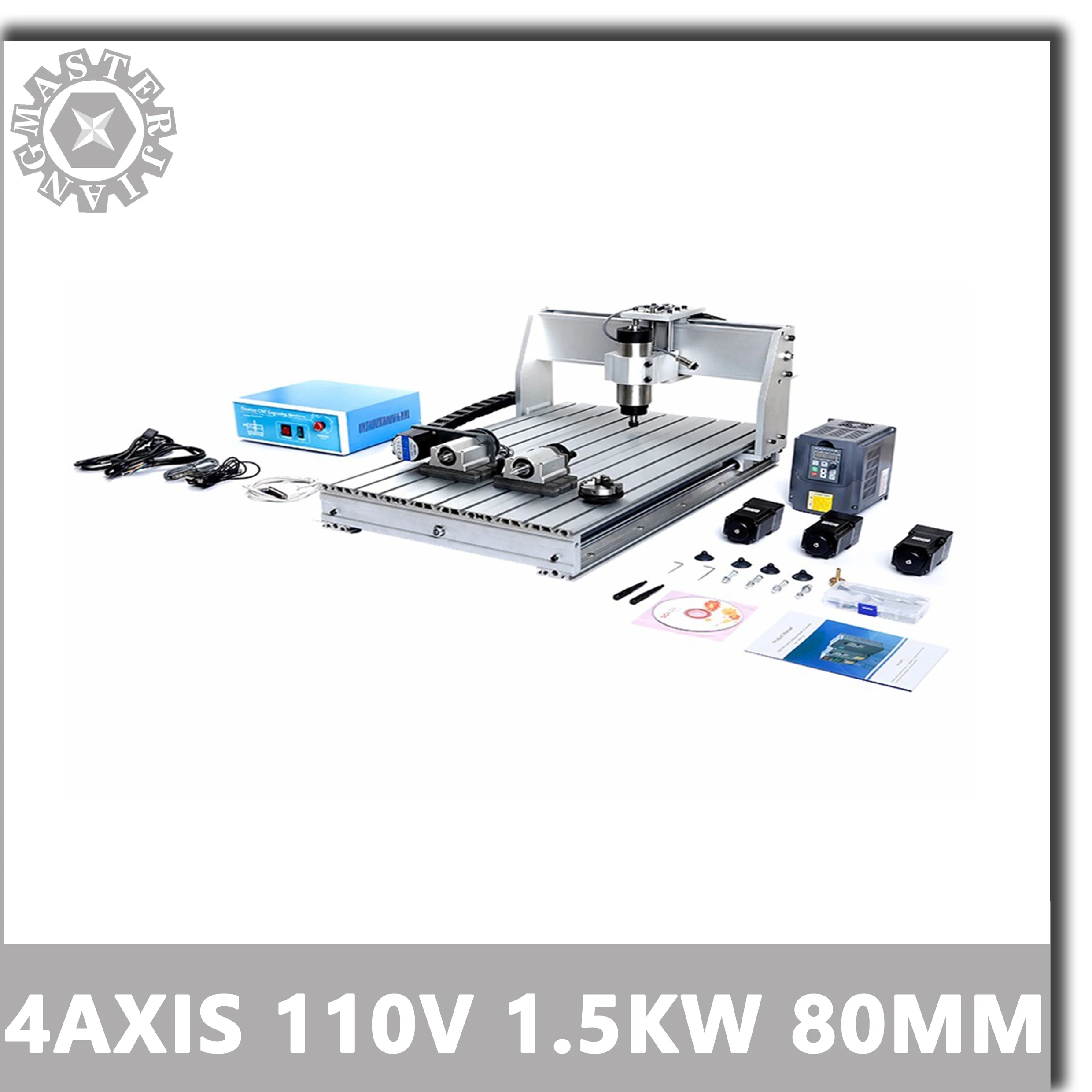 110 В 1 5 кВт 80 мм шпиндель воздушного охлаждения HY VFD 6040T CNC машина 1500 Вт с воздушным