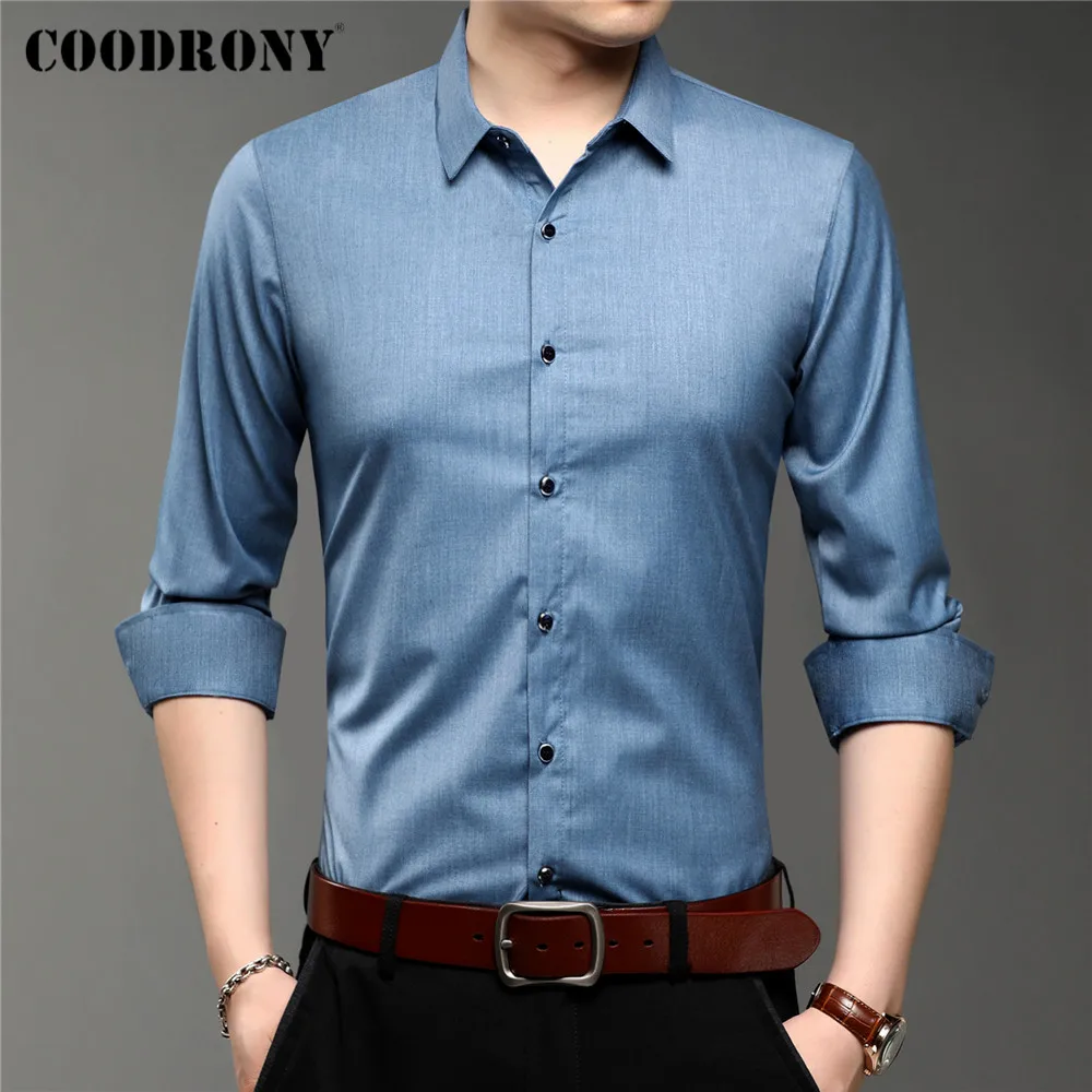 

Высококачественная однотонная приталенная деловая Повседневная рубашка с длинными рукавами, Мужская брендовая рубашка, весна-осень, Новое...