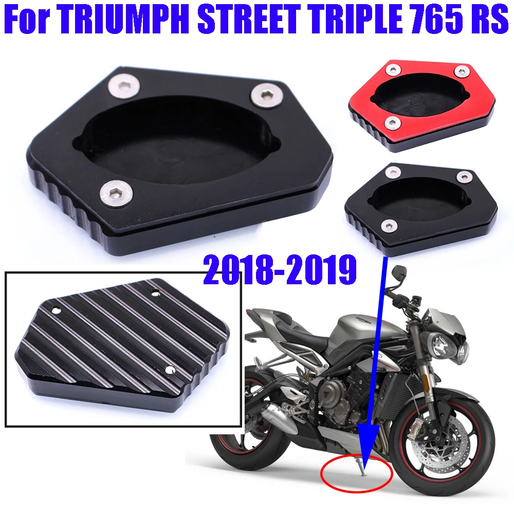 

For TRIUMPH STREET TRIPLE 765 RS 765RS Motorcycle Accessories Kickstand Foot Side Stand Enlarge Extension Pad Support Plate