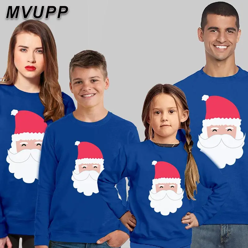 Одинаковые Семейные наряды с Санта Клаусом рождественские свитера хлопковый