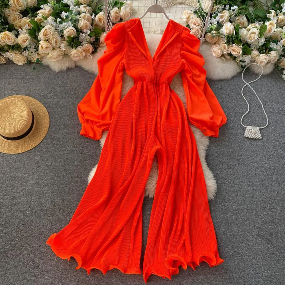 Streetwear White Sexy Loose Jumpsuit Women Overalls Rompers Long Sleeve Solid Spring Summer Womens Jumpsuit