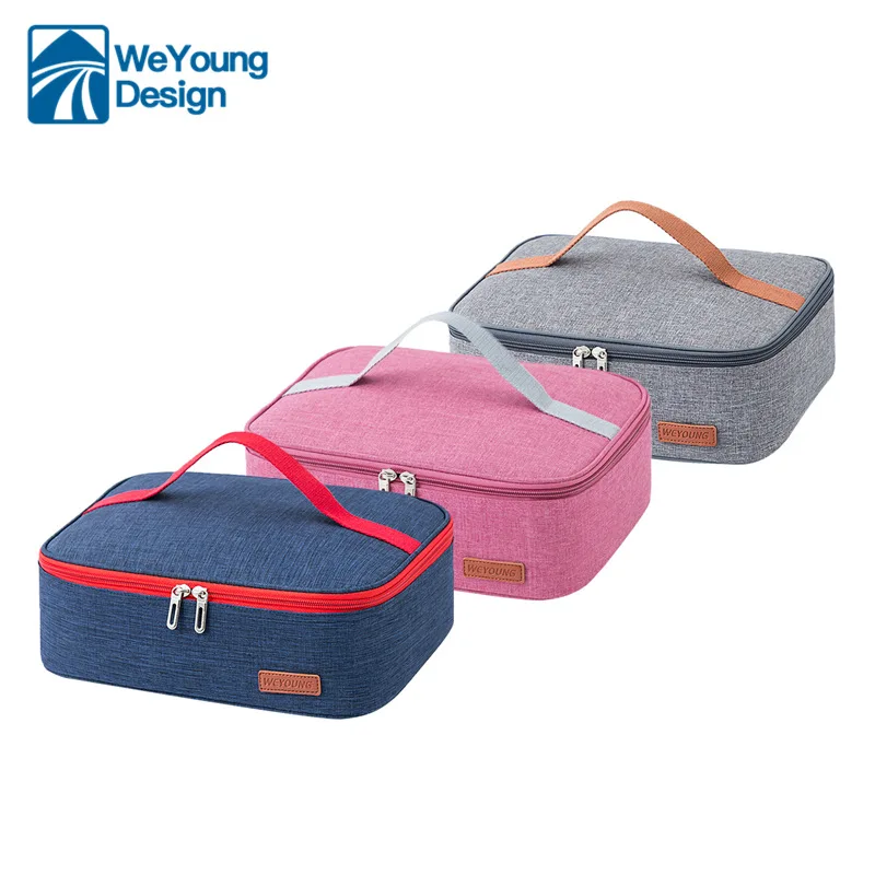 

Thickened square lunch box bag Oxford cloth waterproof aluminum foil insulation meal bag flat dinner plate bag lunch bag